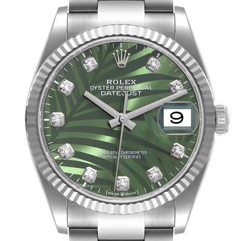 rolex palm dial discontinued|rolex 36mm datejust with diamonds.